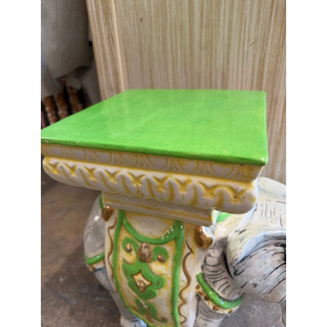 Italian Italian Majolica Elephant Planter Stand For Sale - Image 3 of 5