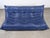 Animal Skin Vintage Togo Three-Seater Sofa in Blue Leather by Michel Ducaroy for Ligne Roset, 1980s For Sale - Image 7 of 10