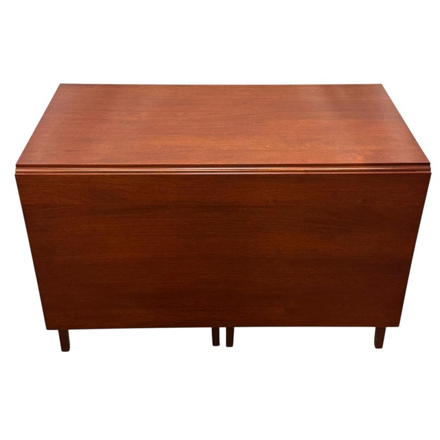 Henkel Harris Vintage Craftique Traditional Chippendale Style Solid Cherry Drop Leaf Gate Leg Dining Table For Sale - Image 4 of 12