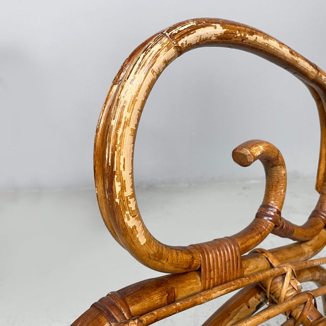 Brown Mid-Century Modern Italian Armchairs in Rattan, 1960s, Set of 3 For Sale - Image 8 of 18