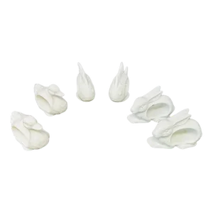 Vintage Shafford Blanc De Chine Rabbit Fish Duck Napkin Rings Set of 6