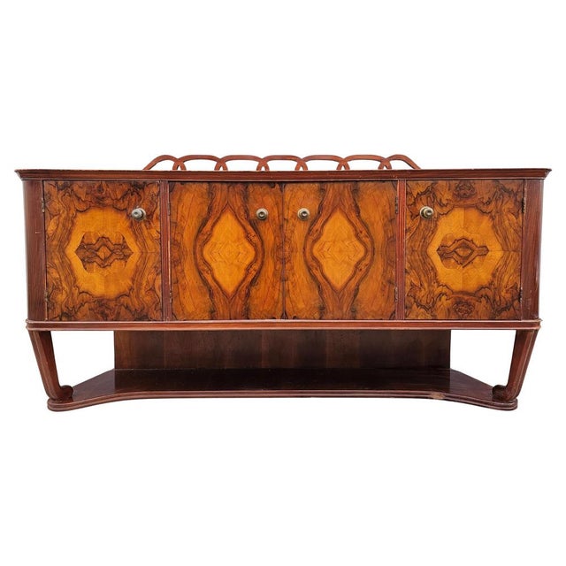 Art Deco Sideboard in Burl Walnut Veneer with Rich and Dramatic Grain, 1940s For Sale - Image 15 of 15