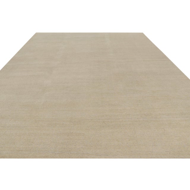 2010s Rug & Kilim’s Oversized Contemporary Textural Solid Rug in Beige Tones For Sale - Image 5 of 8