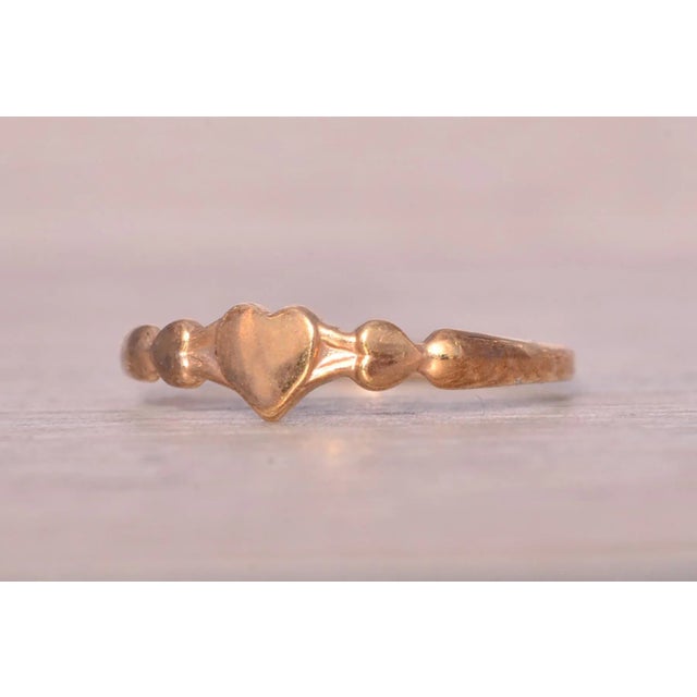 Mid 20th Century the Taylor: Childs Yellow Gold Heart Ring, Size 1.25 For Sale - Image 4 of 10