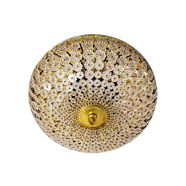 Large Mid-Century German Glass and Brass Sunburst Flush Mount by H. Richter, 1950s For Sale - Image 14 of 14