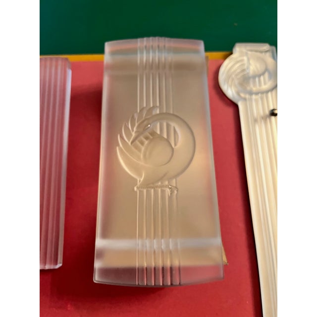 Art Deco Lalique Crystal Swan Josephine Cigne Desk, Paper Knife, Calendar and Mat Set, Vintage For Sale - Image 3 of 13