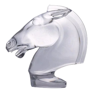 French Sevres Crystal Art Deco Style Tall Horse Head Sculpture