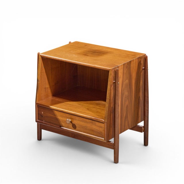 Kipp Stewart for Drexel Declaration Mid Century Walnut Floating Nightstand For Sale - Image 11 of 11