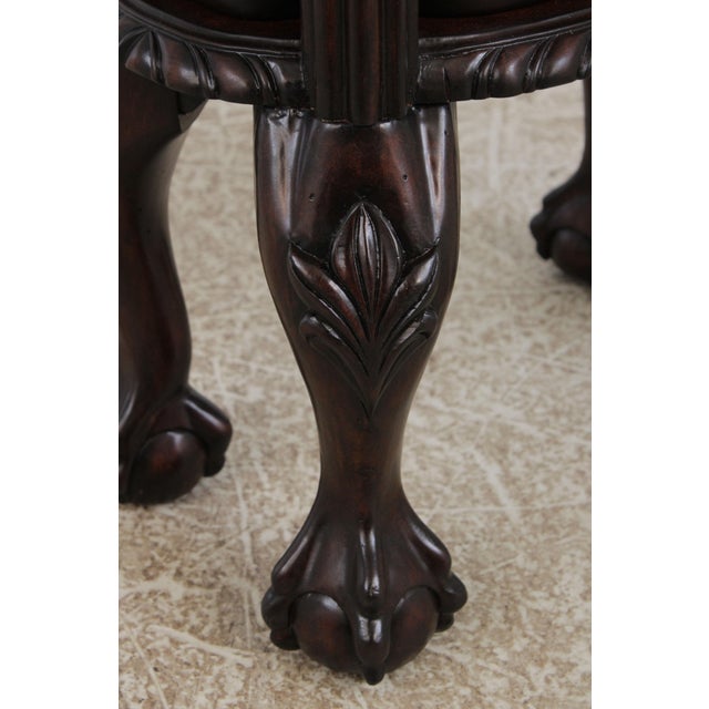 Leather Top Victorian Style Carved Mahogany Etagere Bookshelf For Sale - Image 14 of 15
