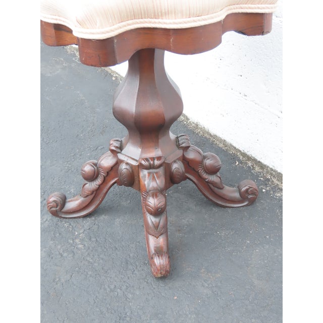 Empire Late 1800s Adjustable Swivel Piano Stool Ottoman 6414 For Sale - Image 11 of 13