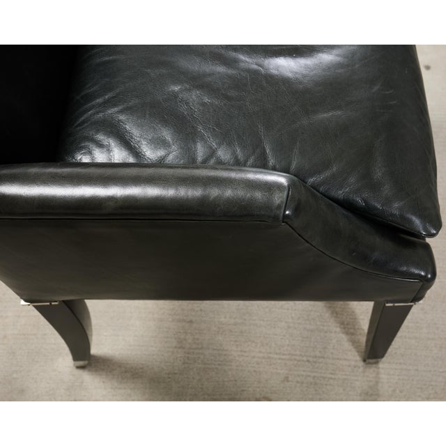 Wood Ralph Lauren Italian Leather Lawson Dining Armchair For Sale - Image 7 of 18