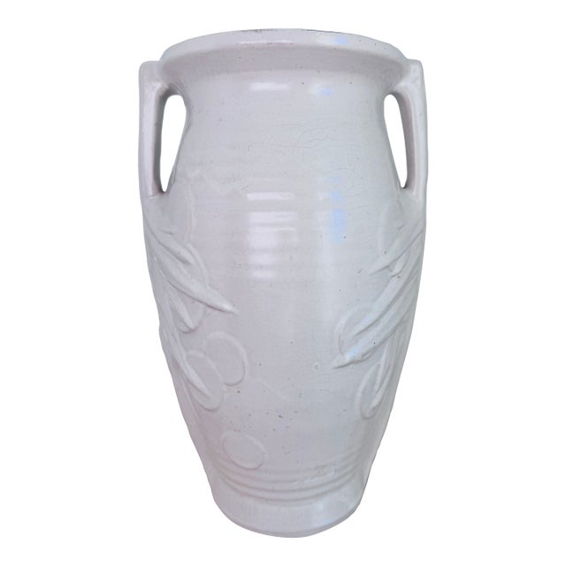 McCoy Tall Sand Dollar Vase in White For Sale