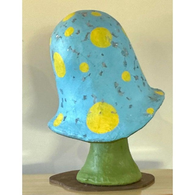 Plastic Vintage Boho Monumental Fiberglass Mushrooms - Set of 2 For Sale - Image 7 of 10