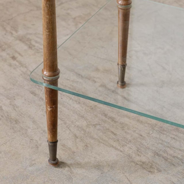 French Wood and Glass Two-Tier Side Table For Sale - Image 9 of 15