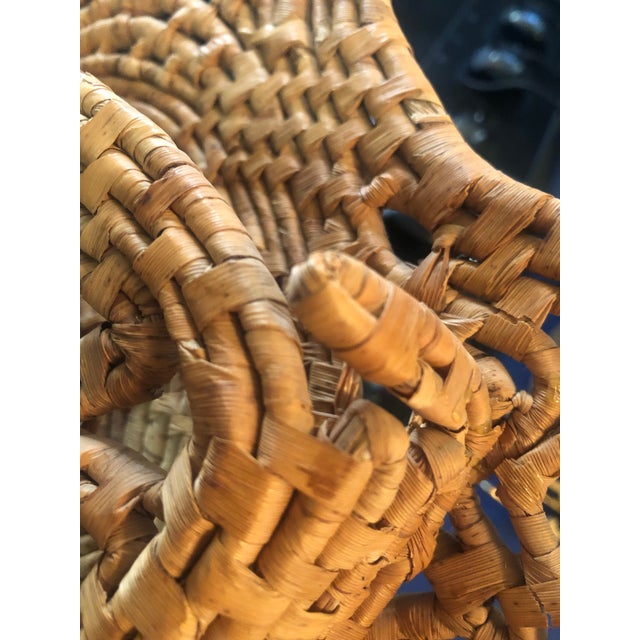 Wood Vintage Wicker Chicken Holder W/Mats For Sale - Image 7 of 10
