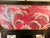 Mid 20th Century Vintage Peruvian Reverse Painted Glass Floral Mirror 23x23" For Sale - Image 5 of 7