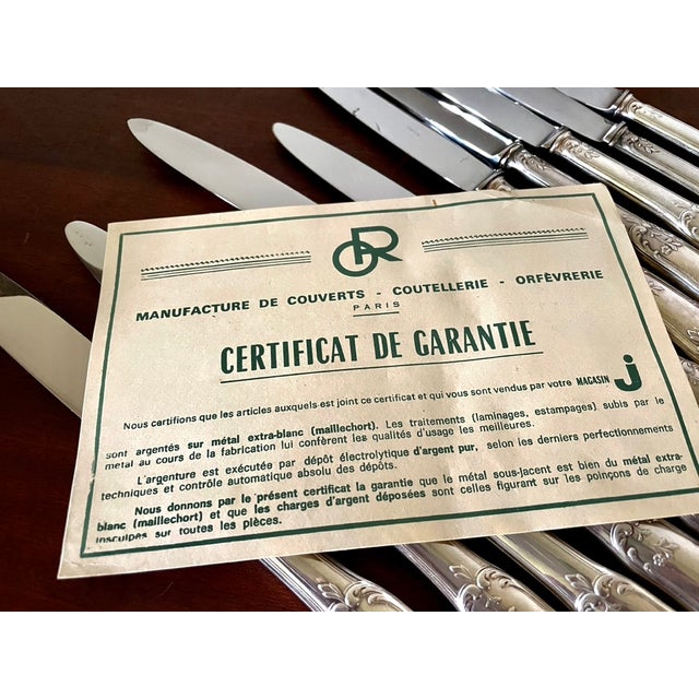 Silver-Plated Metal Knives, France, 1950s, Set of 12 For Sale - Image 4 of 10