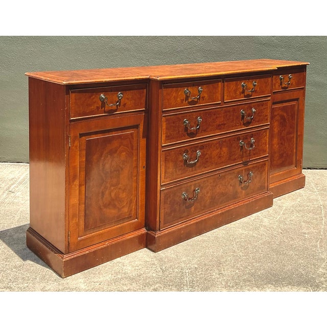 Vintage Flame Mahogany Sideboard Cabinet For Sale - Image 4 of 14