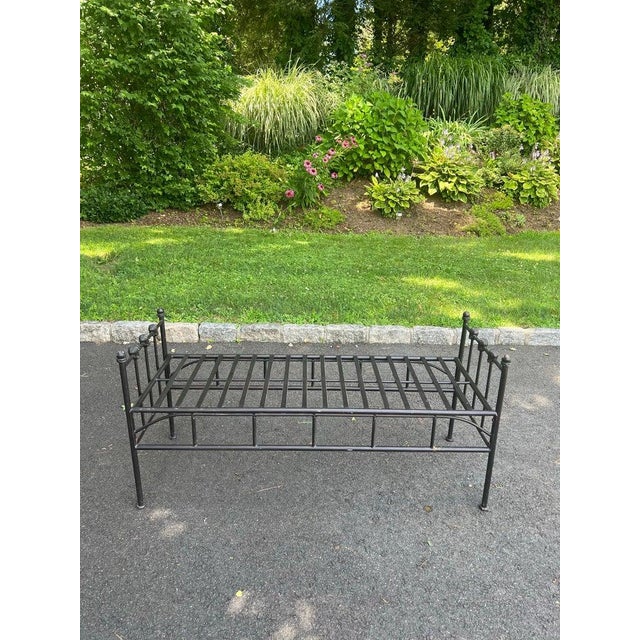 Black Wrought Iron Bench For Sale In New York - Image 6 of 18