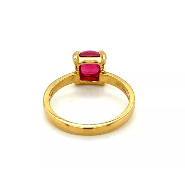 Metal Tiffany & Co. Picasso Rubellite Sugar Stacks 18k Yellow Gold Ring - Size 4 For Sale - Image 7 of 9