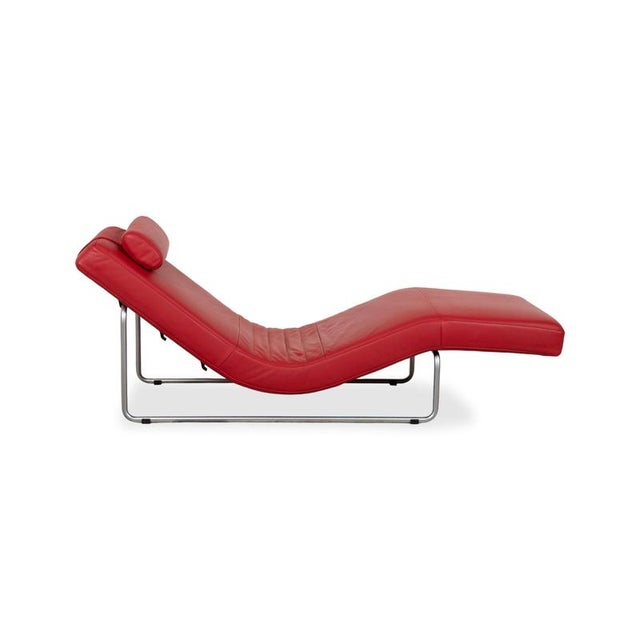 Leather Lounger 680 Red Manual Function from Rolf Benz For Sale - Image 12 of 16