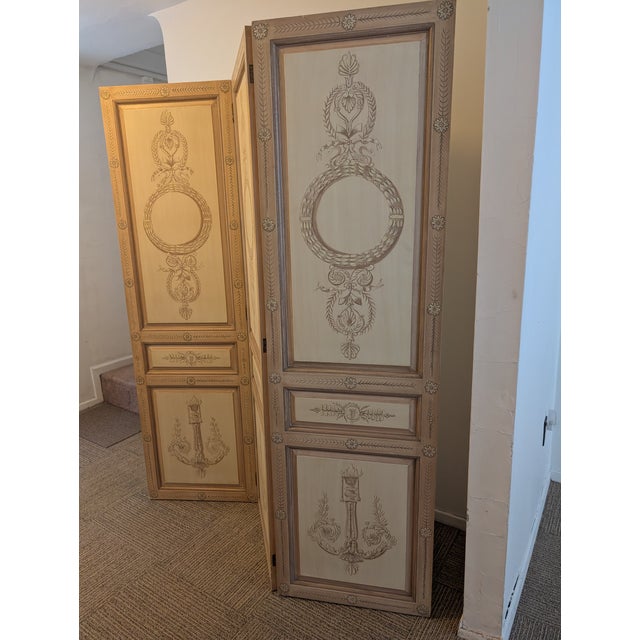 Maitland-Smith Hand Painted Regency Room Divider Screen For Sale - Image 17 of 18