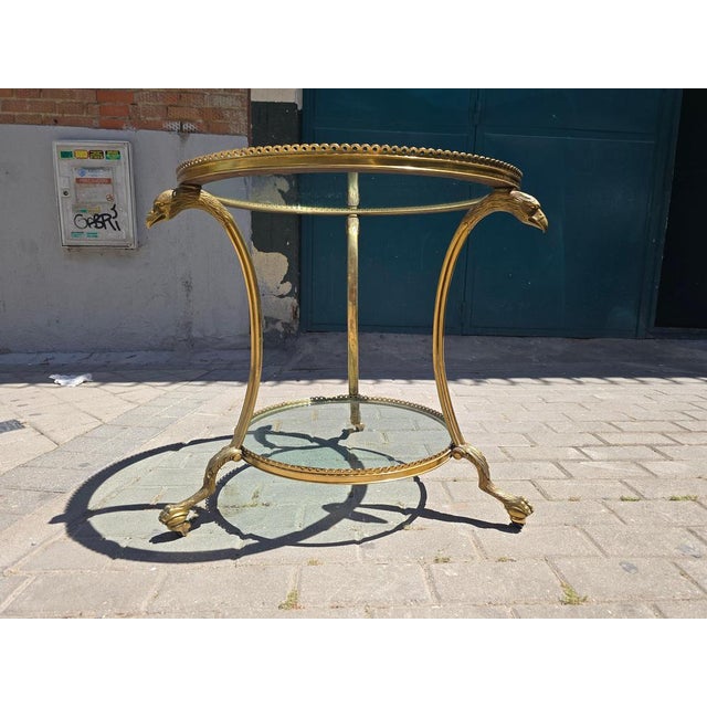 French Style Gilt Bronze and Glass Side Table, 1970s For Sale - Image 10 of 16