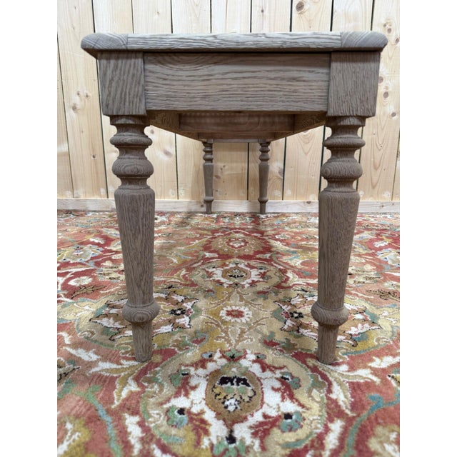 Louis Philippe Style Oak and Caning Kitchen Bench For Sale - Image 5 of 6