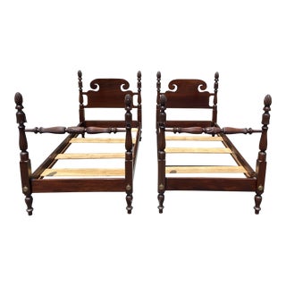 Pair of Twin Size Pineapple/Pinecone Poster Beds For Sale