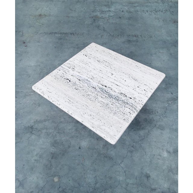 Italian Travertine Square Coffee Table, 1970s For Sale - Image 10 of 18