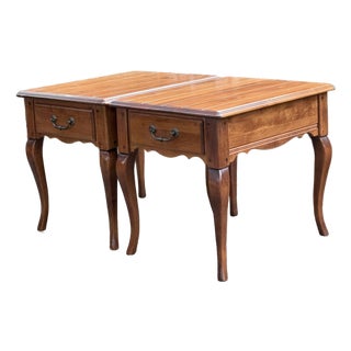 Late 20th Century Nichols and Stone Rustic French Country End Tables - Nightstands For Sale