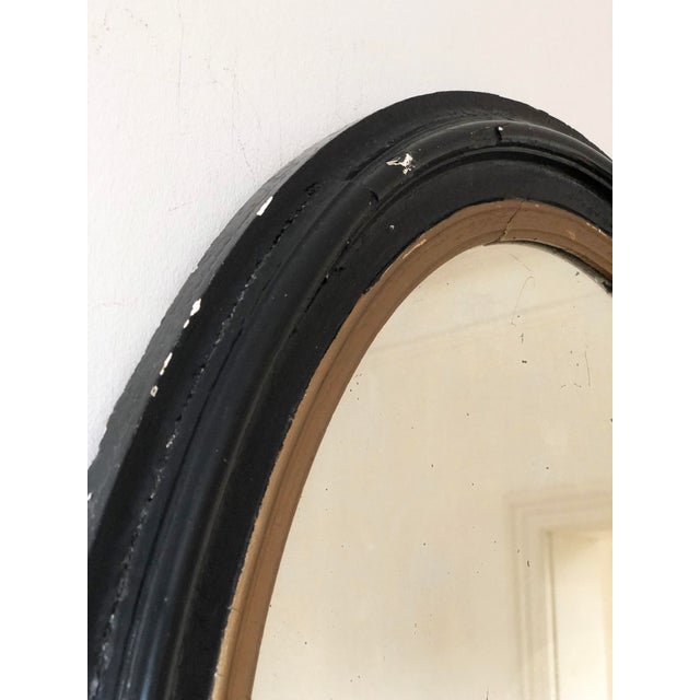 French Large Antique French Louis Philippe Oval Mirror – Black and Gold, Late 19th Century For Sale - Image 3 of 11