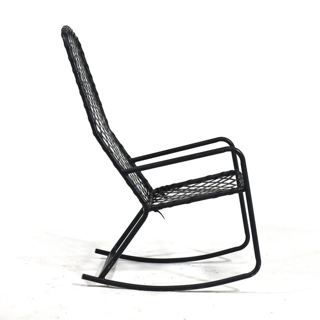 Black 1960s Attributed to Brown Jordan Tamiami Rocking Chair For Sale - Image 8 of 10