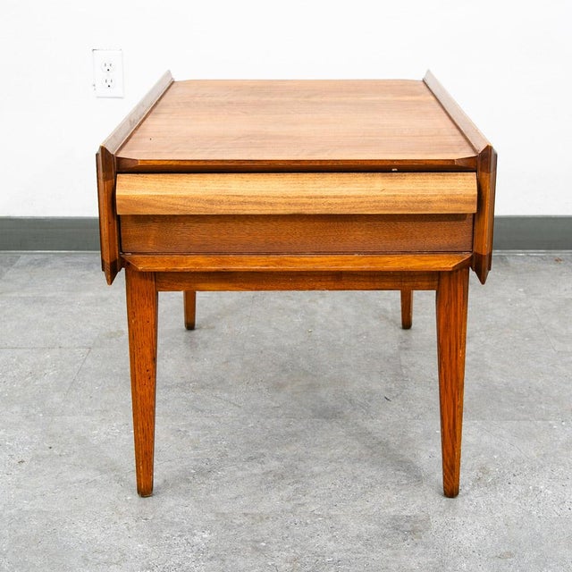 Mid-Century Modern 1960s Mid Century Modern Nightstand End Side Table Lane First Edition Walnut Drawer MCM For Sale - Image 3 of 12