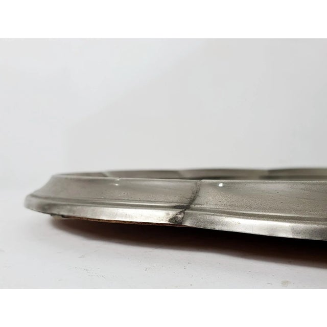 Art Deco Baroque Style Pewter Table Mirror For Sale - Image 6 of 8