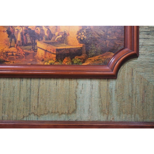 Wood Hand-Carved Painting, 1950s, Textile & Wood, Framed For Sale - Image 7 of 18