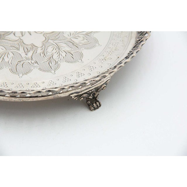 Silver Ticket Holder with Grate and Three Support Feet For Sale - Image 3 of 4