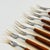 Mid 20th Century Mid 20th Century Mid Century Modern Stainless Steel With Wood Handles Cocktail Forks - Set of 9 For Sale - Image 5 of 6