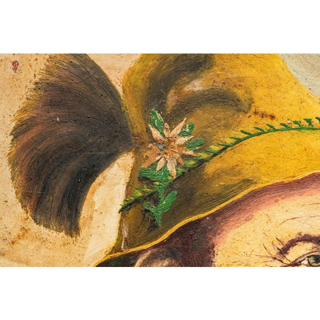 Tyrolean Man With Beard Smoking Pipe Antique Oil Portrait Painting For Sale - Image 4 of 12