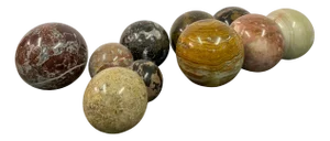 Selection of Specimen Marble and Stone Spheres, Set of 10