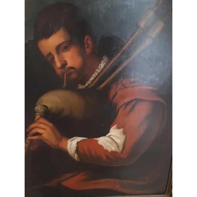 Italian Artist, Musician's Portrait, 1750s, Oil on Canvas For Sale - Image 5 of 12