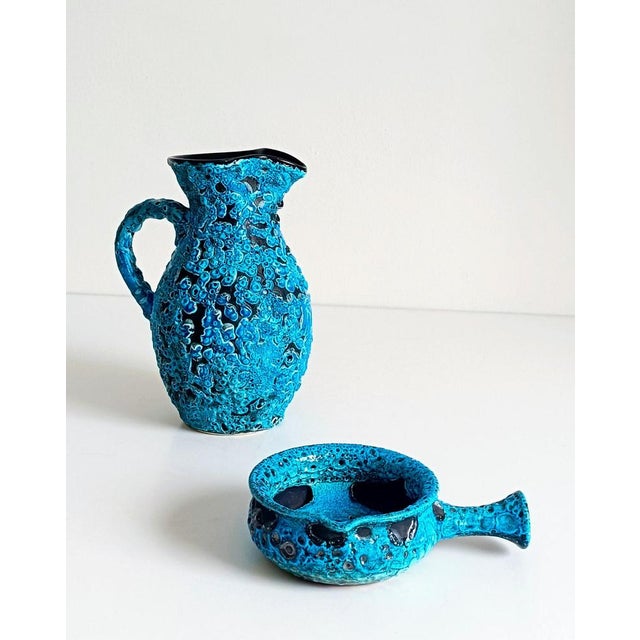 Mid-Century Modern Blue Ceramics by Charles Cart, 1960s, Set of 2 For Sale - Image 16 of 18