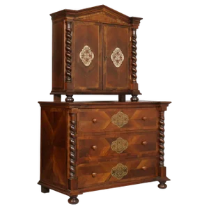 Austrian Trumeau Commode in Walnut, 1728