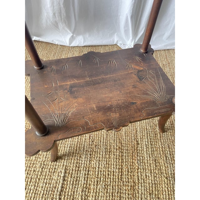 Wood French Art Nouveau Walnut Side Table, 1890s For Sale - Image 7 of 18