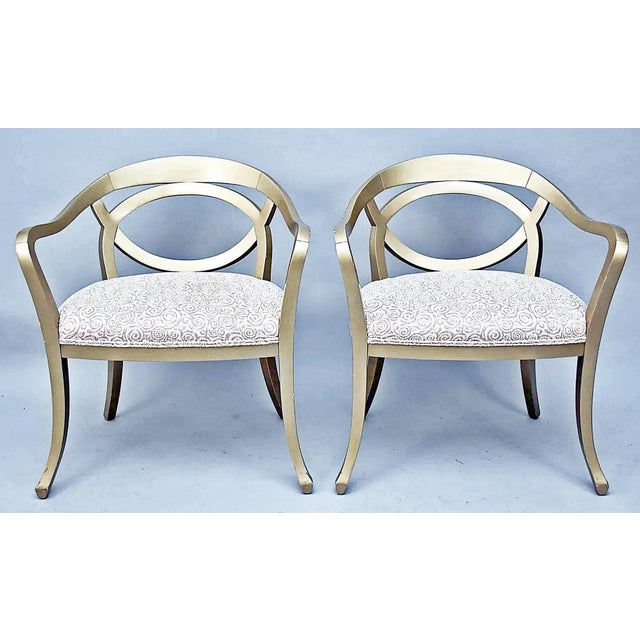 1980s Modern Weiman Curved Armchairs, a Pair For Sale In West Palm - Image 6 of 6