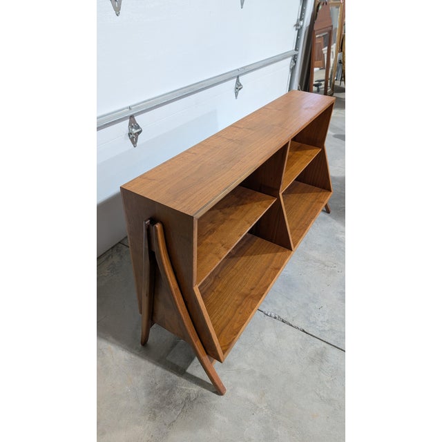 Wood 1960s Kipp Stewart & Stewart McDougall for Drexel Declaration Walnut Bookcase For Sale - Image 7 of 11