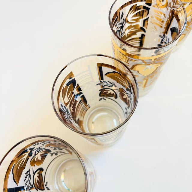 Mid Century Gold Leaf Tumblers - Set of 4 For Sale In San Francisco - Image 6 of 7
