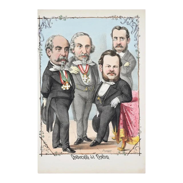 Onorevoli Del Centro - Lithograph by A. Maganaro - 1872 1872 For Sale