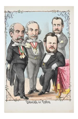 Onorevoli Del Centro - Lithograph by A. Maganaro - 1872 1872