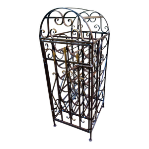 Spanish Revival Vintage Wrought Iron"Cage Shape"Wine Rack